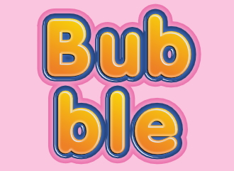 Hermosa fuente con efecto burbuja lettering text builder with bubble effect