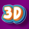 Font online game style lettering with double 3D effect