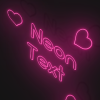 Designer neon love inscriptions with hearts