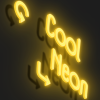 Make 3D glowing neon text logo beautiful font