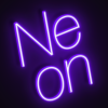 Make a neon realistic text logo a beautiful font