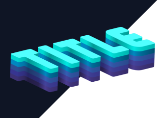 Texto 3D vertical para tipografía y logotipo.